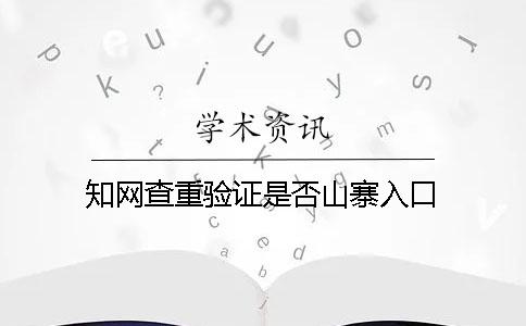 知网查重验证是否山寨入口