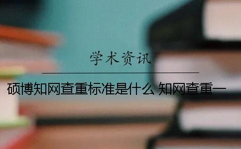 硕博知网查重标准是什么？ 知网查重一般以几个字为标准